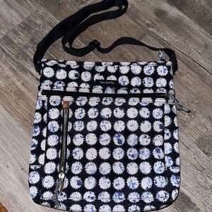 VERA BRADLEY CANVAS blue splash crossbody bag-iPad bag